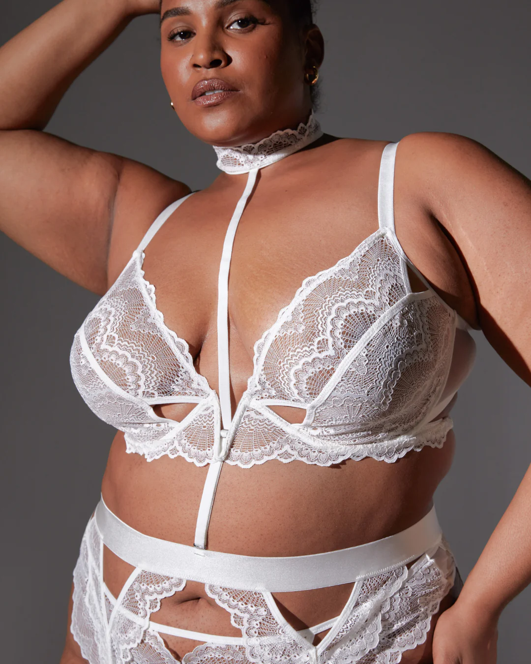 Kane Garter With Removable Choker - Ivory - Image 5